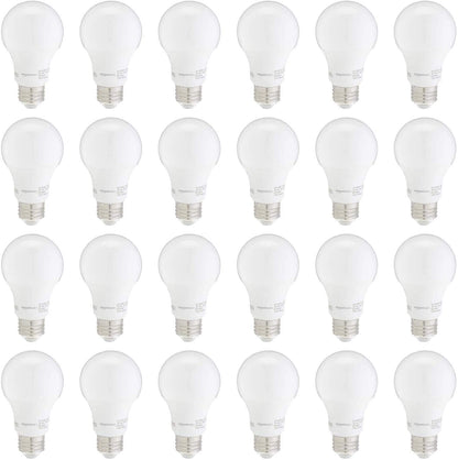 Amazon Basics A19 LED Light Bulbs – 60W Equivalent, Warm White 3000K, 9W, 24-Pack