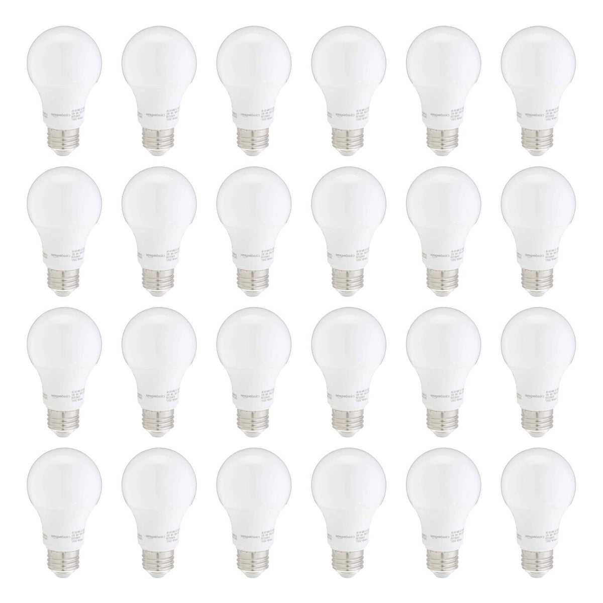 Amazon Basics A19 LED Light Bulbs – 60W Equivalent, Daylight White 5000K, 9W, E26, 24-Pack