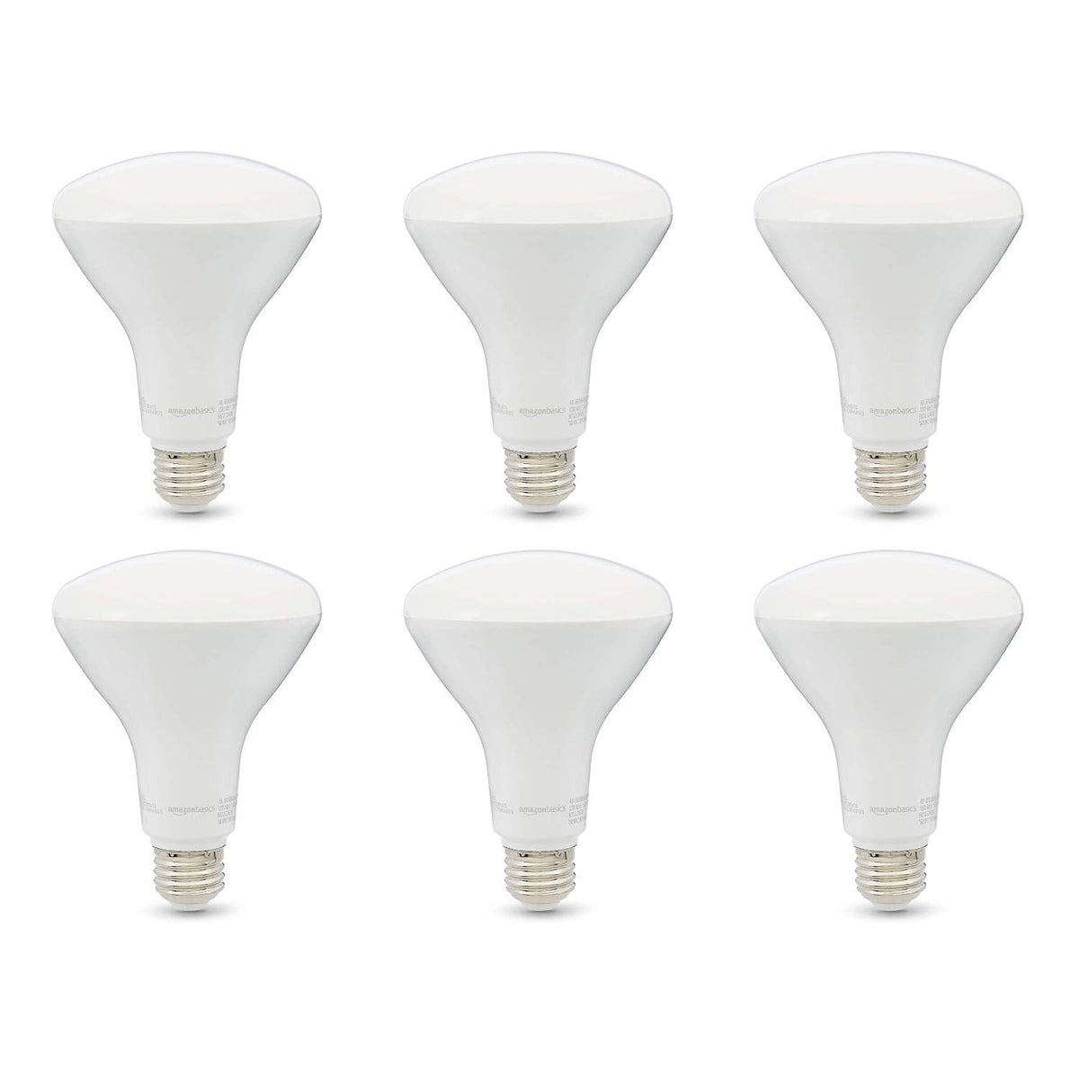 Amazon Basics BR30 LED Light Bulbs – 65W Equivalent, 11W, Soft White 2700K, Dimmable, E26, 6-Pack