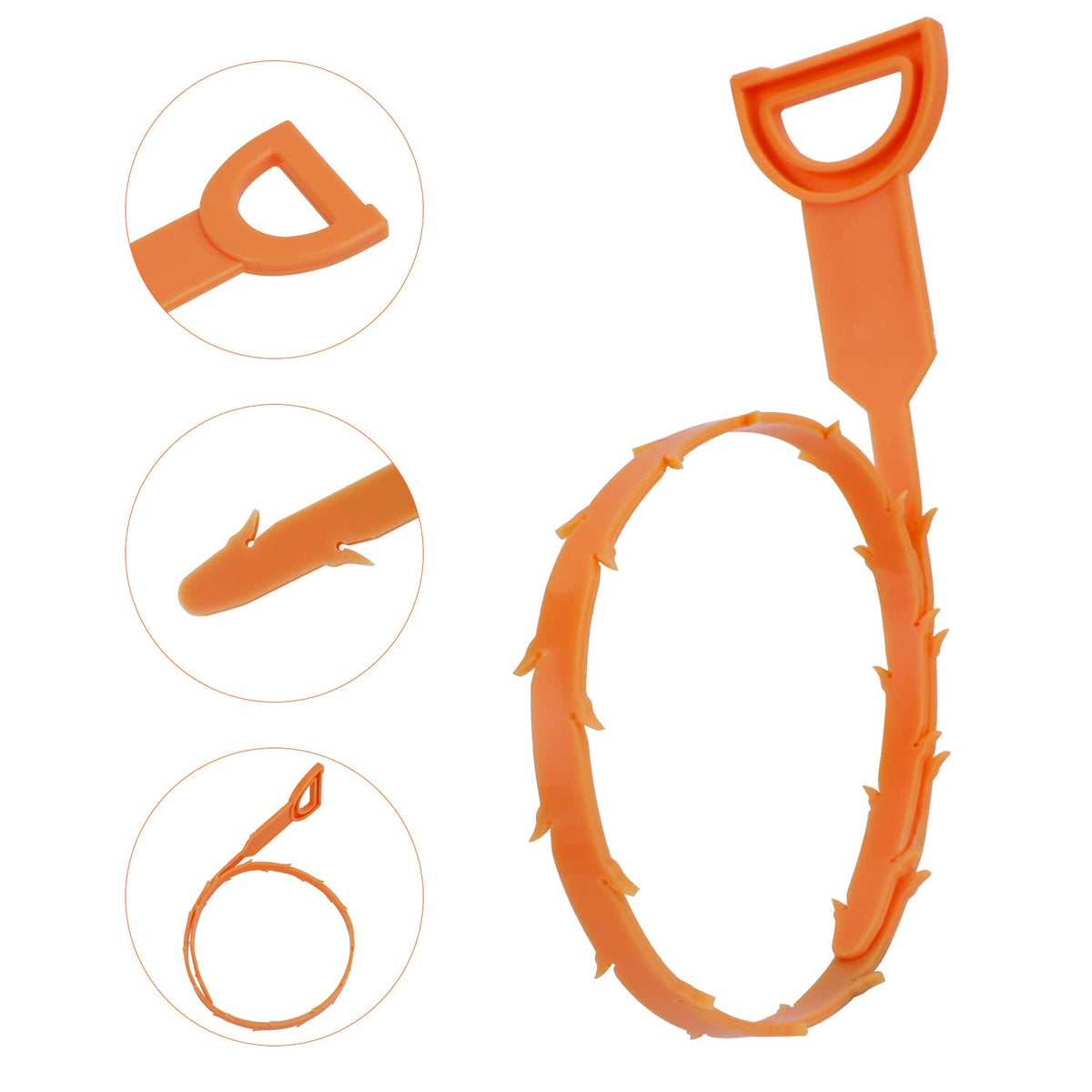 Amazon Basics Drain Clog Remover Tool – 6 Pack Plastic & Stainless Steel Snakes