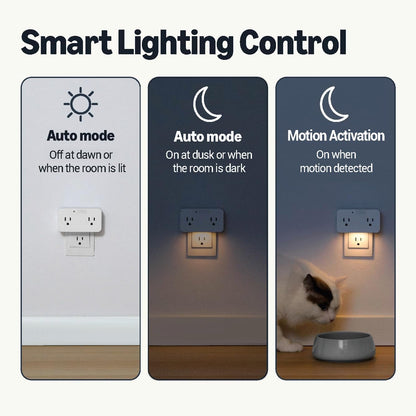 Amazon Basics Dual Smart Plug with Motion Sensor & Night Light — Alexa-Only, No Hub Required