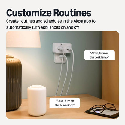 Amazon Basics Dual Smart Plug with Motion Sensor & Night Light — Alexa-Only, No Hub Required