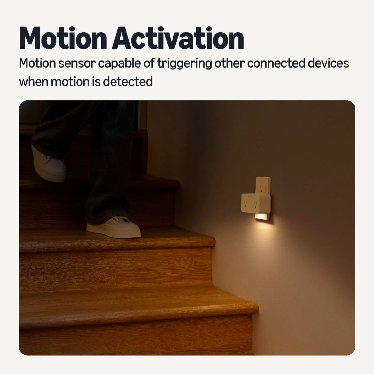 Amazon Basics Dual Smart Plug with Motion Sensor & Night Light — Alexa-Only, No Hub Required