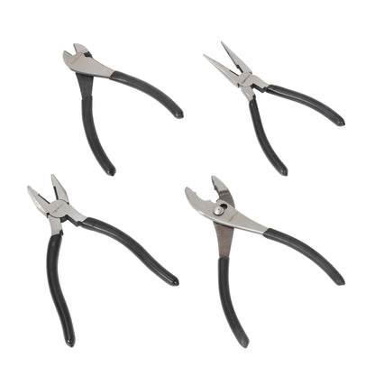 Amazon Basics Pliers Set – 4-Piece Precision Hand Tools (Needle Nose, Slip Joint, Lineman, Diagonal)