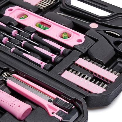 Amazon Basics 142-Piece Tool Kit with Storage Case – Pink