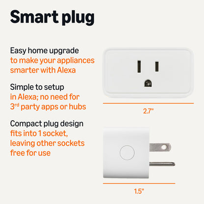 Amazon Basics Smart Plug – Works with Alexa, Remote Control & Scheduling (4-Pack)