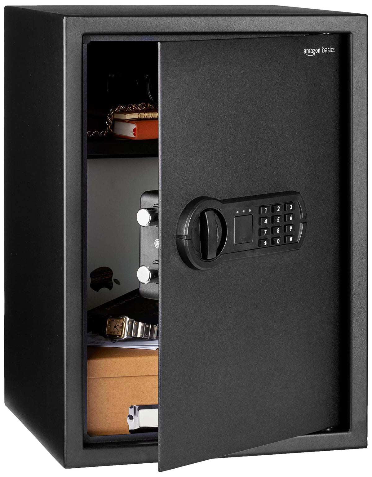 Amazon Basics Steel Home Security Safe Box with Electronic Keypad – 1.8 cu ft, Black