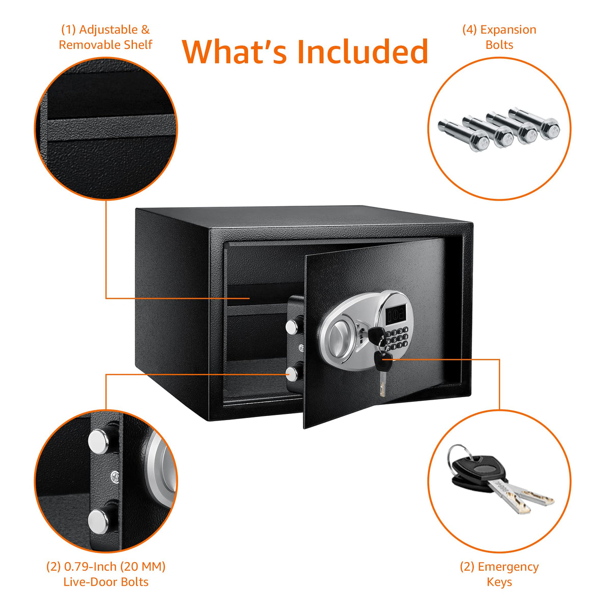 Amazon Basics Steel Security Safe with Digital Keypad – 1.2 cu ft (16.9 x 14.6 x 10.6 in)