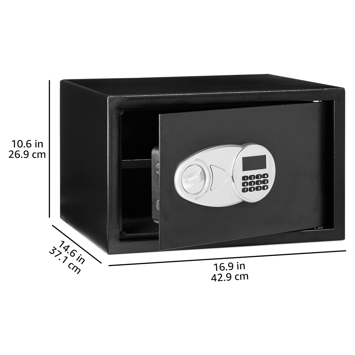 Amazon Basics Steel Security Safe with Digital Keypad – 1.2 cu ft (16.9 x 14.6 x 10.6 in)