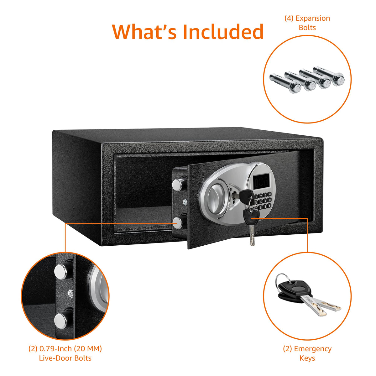 Amazon Basics Steel Security Safe with Digital Keypad – 0.7-Cubic-Feet, Black