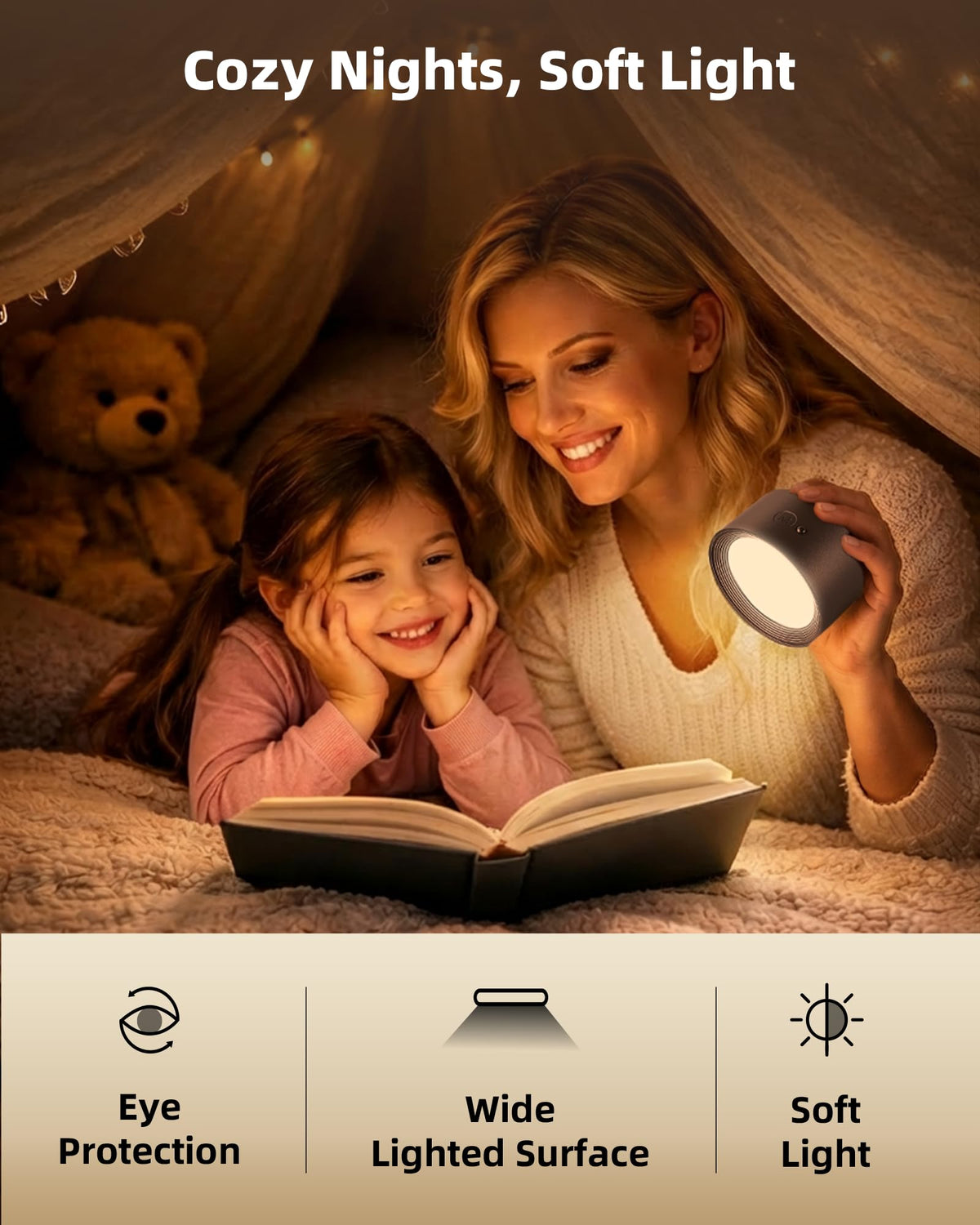 AMETHEUS LED Wall Lights (2-Pack) – Rechargeable Cordless Sconces with Remote, 3 Color Temps, 360° Rotation