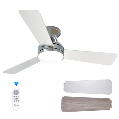 Amico 42in Low-Profile Ceiling Fan with Light & Remote – Quiet, Dimmable, 3CCT