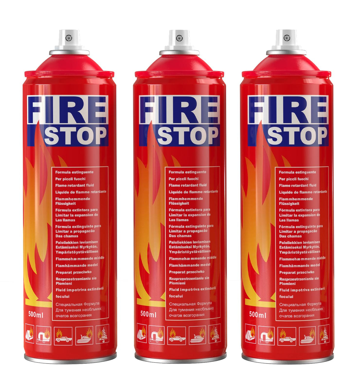 AmzBoom 3-Pack Fire Extinguishers – ABCK Class, Compact & Portable with Mounting Brackets
