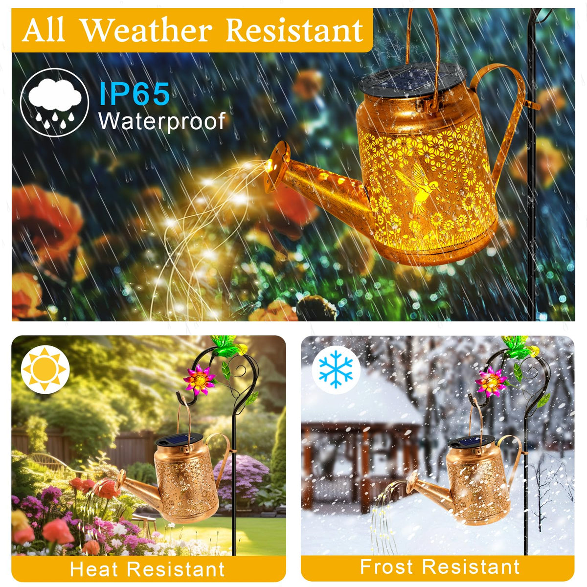 ANGMLN Hummingbird Solar Lights – Waterproof Outdoor Lanterns with Shepherd Hook