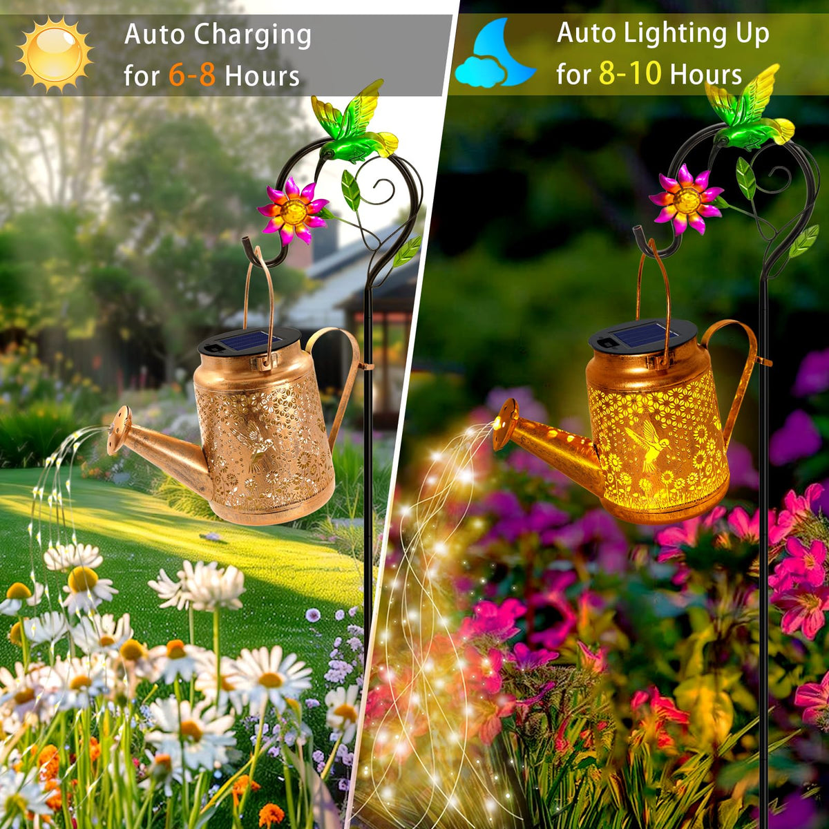 ANGMLN Hummingbird Solar Lights – Waterproof Outdoor Lanterns with Shepherd Hook