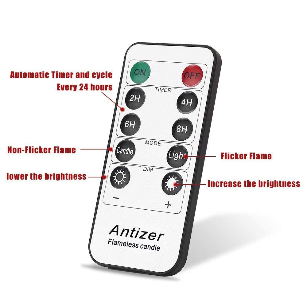 antizer Flameless Candles 9-Pack – Ivory LED Pillar Candles with Remote Timer