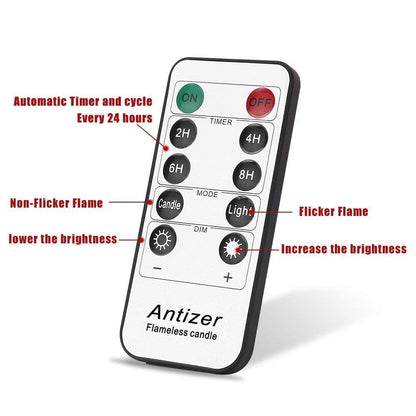 antizer Flameless Candles 9-Pack – Ivory LED Pillar Candles with Remote Timer