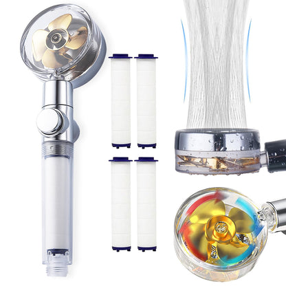 ANTOWER High Pressure Water-Saving Handheld Propeller Shower Head with Filters | Vortex Jet