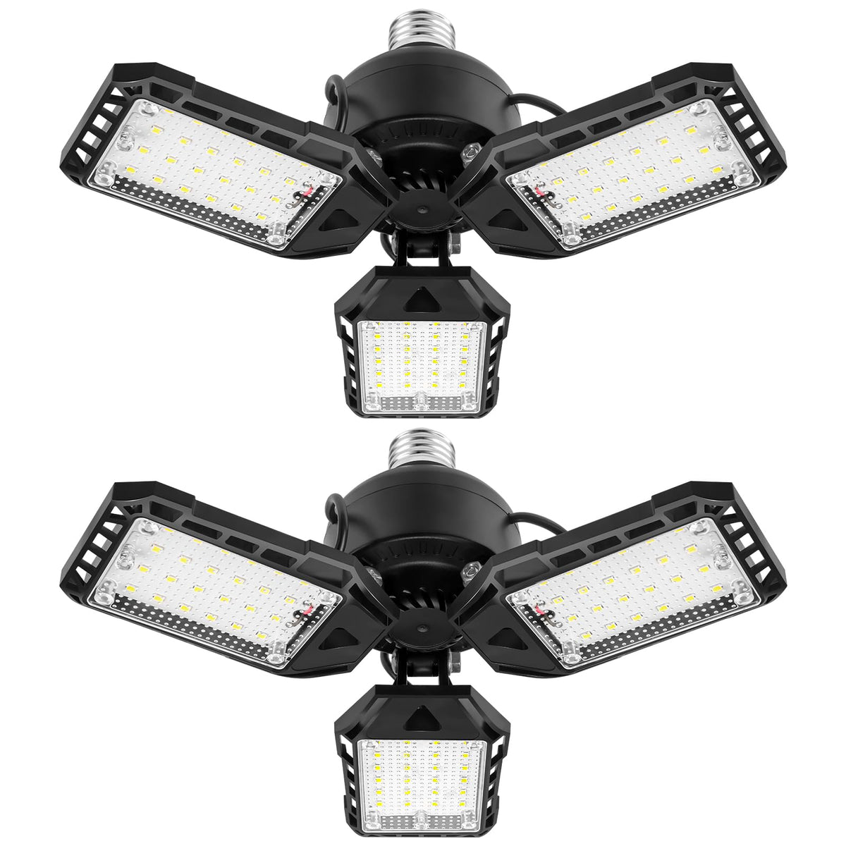 Aoretic LED Garage Lights 2 Pack - 80W, 8000LM, 6500K, 3-Panel Adjustable