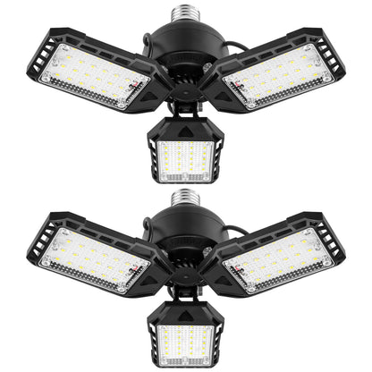 Aoretic LED Garage Lights 2 Pack - 80W, 8000LM, 6500K, 3-Panel Adjustable