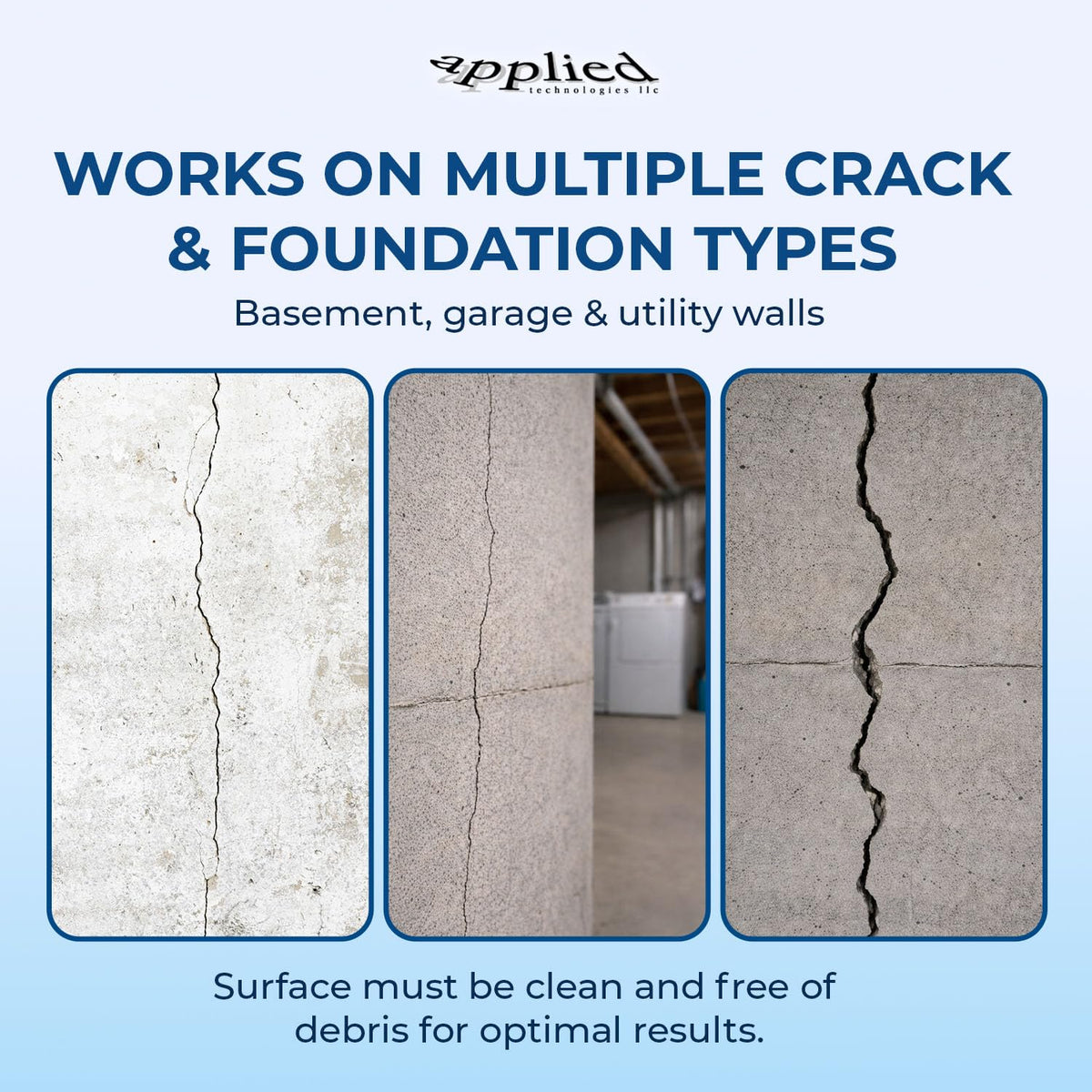 Applied Technologies 10ft Fast Set Concrete Crack Repair Kit | Hydra Stop 300