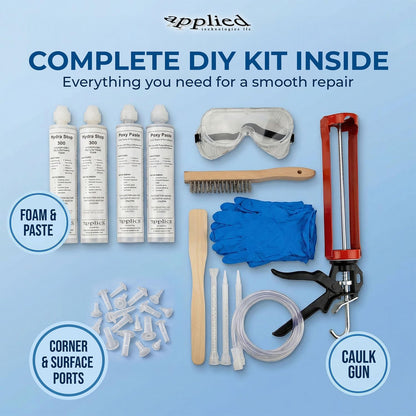 Applied Technologies 10ft Fast Set Concrete Crack Repair Kit | Hydra Stop 300