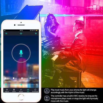 APSPOW LED Strip Lights 100ft – Bluetooth & App Control, Multicolor RGB, Music Sync