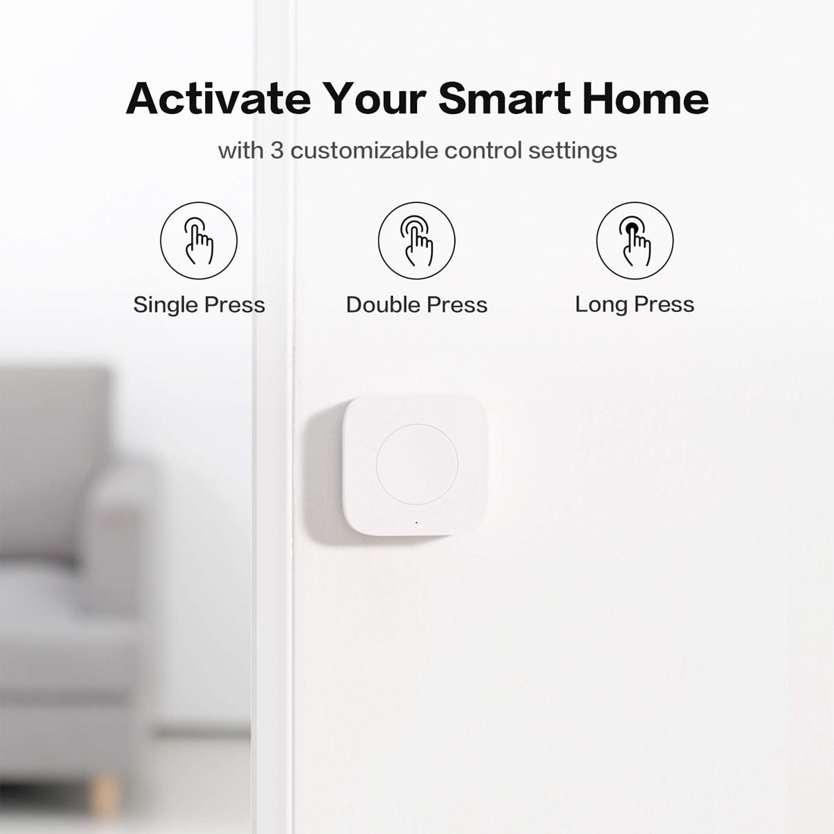 Aqara Zigbee Wireless Mini Switch — 3-Way Smart Button for HomeKit, Google Home, and Alexa (Requires Aqara Hub)
