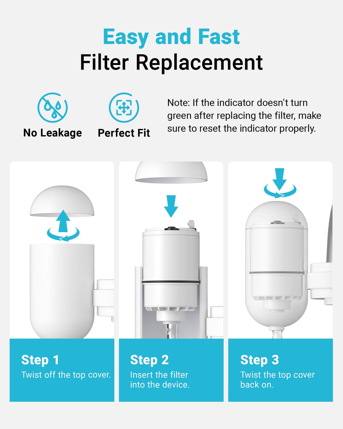 AQUA CREST CF08B Faucet Filter – PUR Plus Compatible, NSF Certified, 3-Pack