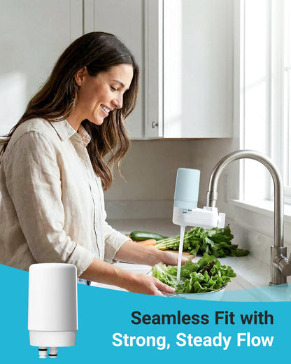 AQUA CREST 7027W Faucet Water Filter — 3 Pack Replacement for Brita 36311/FF-100 (White)