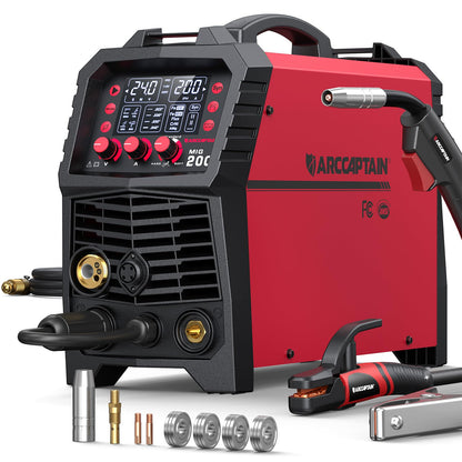 ARCCAPTAIN MIG Welder – 6-in-1 Multi-Process Welding Machine (110V/220V) with LED Display