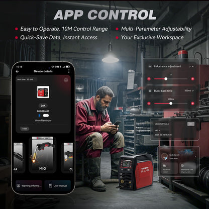 ARCCAPTAIN MIG205MP 9-in-1 Multi-Process Welder | iControl App, Dual Voltage 120/240V