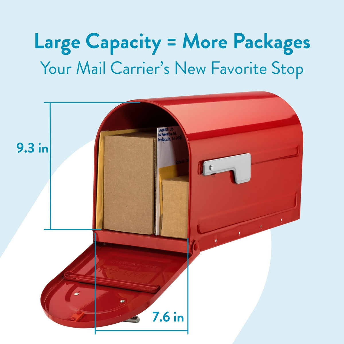 ARCHITECTURAL MAILBOXES Boulder 7900-7R-SR Red – Weatherproof Post-Mounted Mailbox