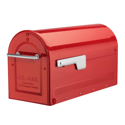 ARCHITECTURAL MAILBOXES Boulder 7900-7R-SR Red – Weatherproof Post-Mounted Mailbox