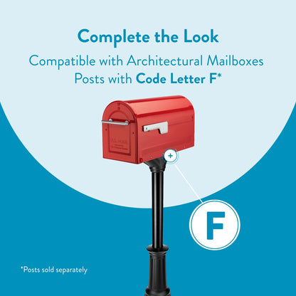 ARCHITECTURAL MAILBOXES Boulder 7900-7R-SR Red – Weatherproof Post-Mounted Mailbox