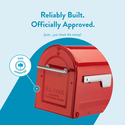 ARCHITECTURAL MAILBOXES Boulder 7900-7R-SR Red – Weatherproof Post-Mounted Mailbox