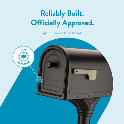 Architectural Mailboxes Roxbury Weather-Resistant Steel Mailbox with Post – Rubbed Bronze | USPS Approved