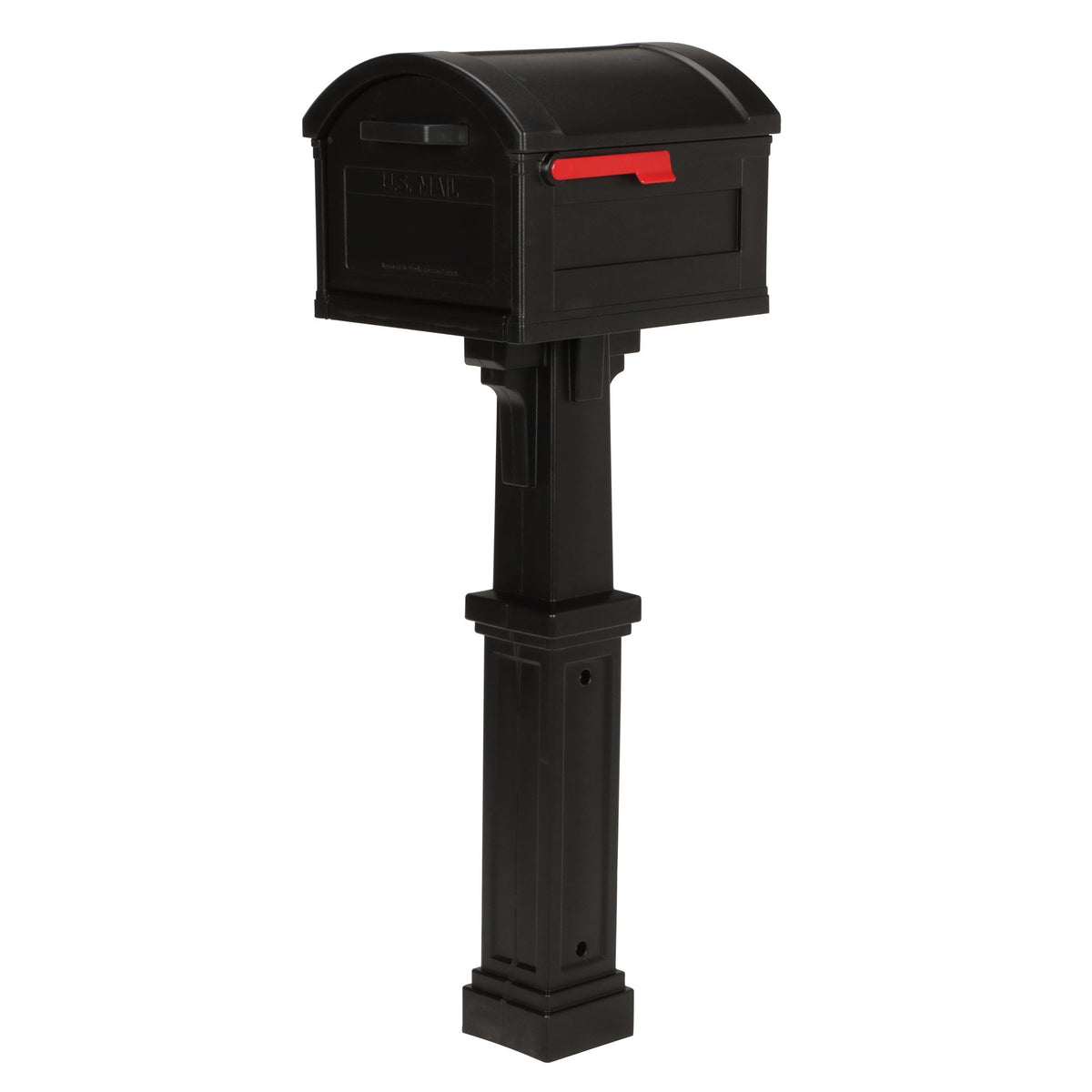 ARCHITECTURAL MAILBOXES Grand Haven Plastic Mailbox and Post Kit – Extra Large, Black