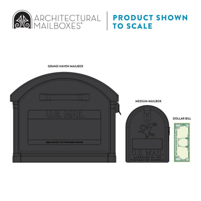 ARCHITECTURAL MAILBOXES Grand Haven Plastic Mailbox and Post Kit – Extra Large, Black
