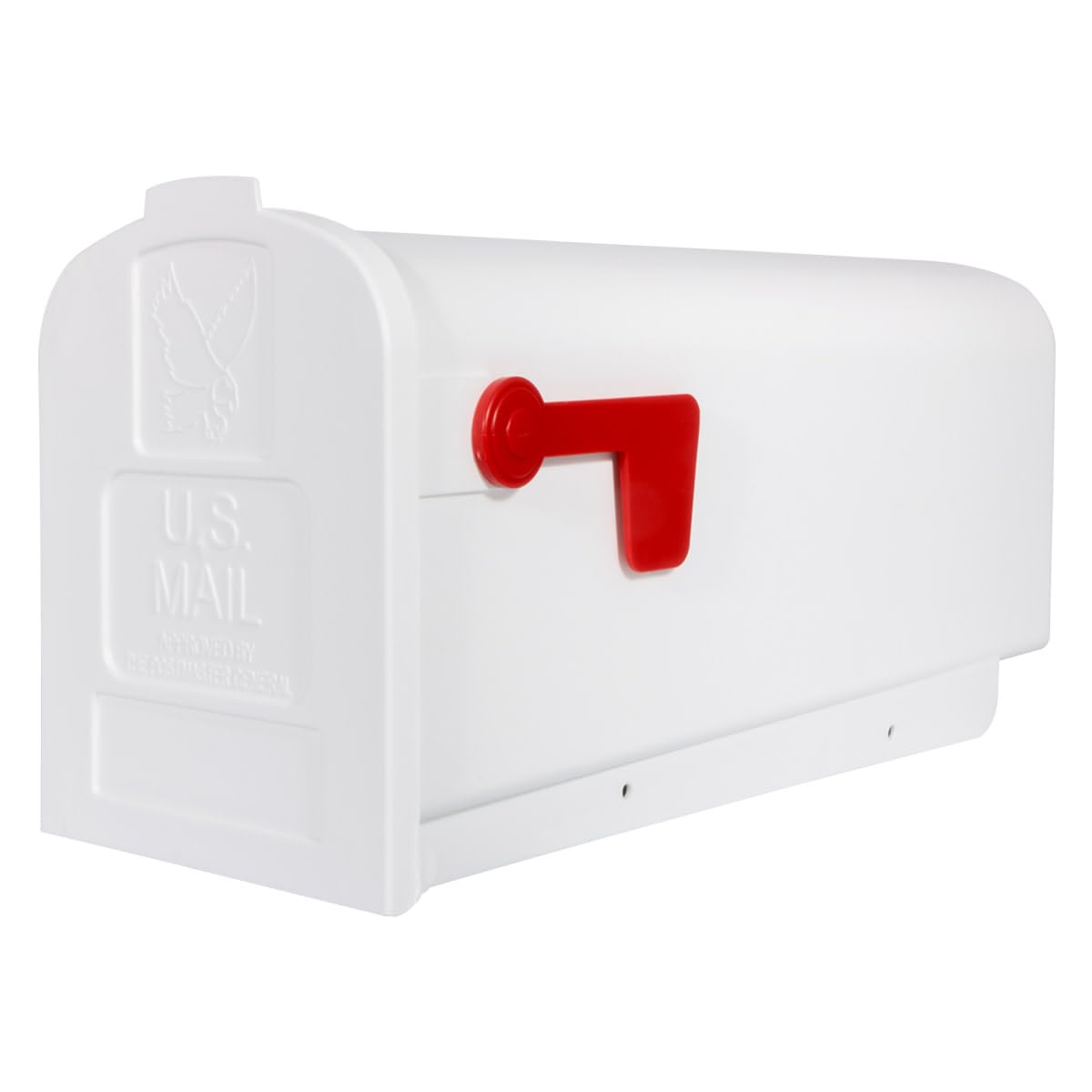 Parsons Plastic Post Mount Mailbox | USPS Approved, White, Medium Capacity | Architectural Mailboxes