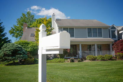 Parsons Plastic Post Mount Mailbox | USPS Approved, White, Medium Capacity | Architectural Mailboxes