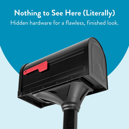 Architectural Mailboxes 7980B-10 Roxbury Mount Mailbox & Premium Steel Post Combo – Medium, Black