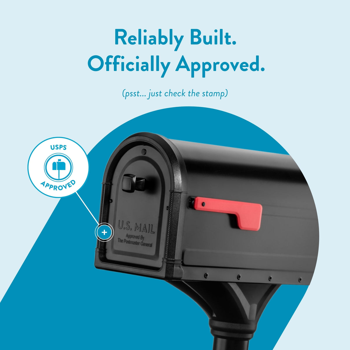 Architectural Mailboxes 7980B-10 Roxbury Mount Mailbox & Premium Steel Post Combo – Medium, Black