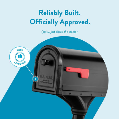 Architectural Mailboxes 7980B-10 Roxbury Mount Mailbox & Premium Steel Post Combo – Medium, Black