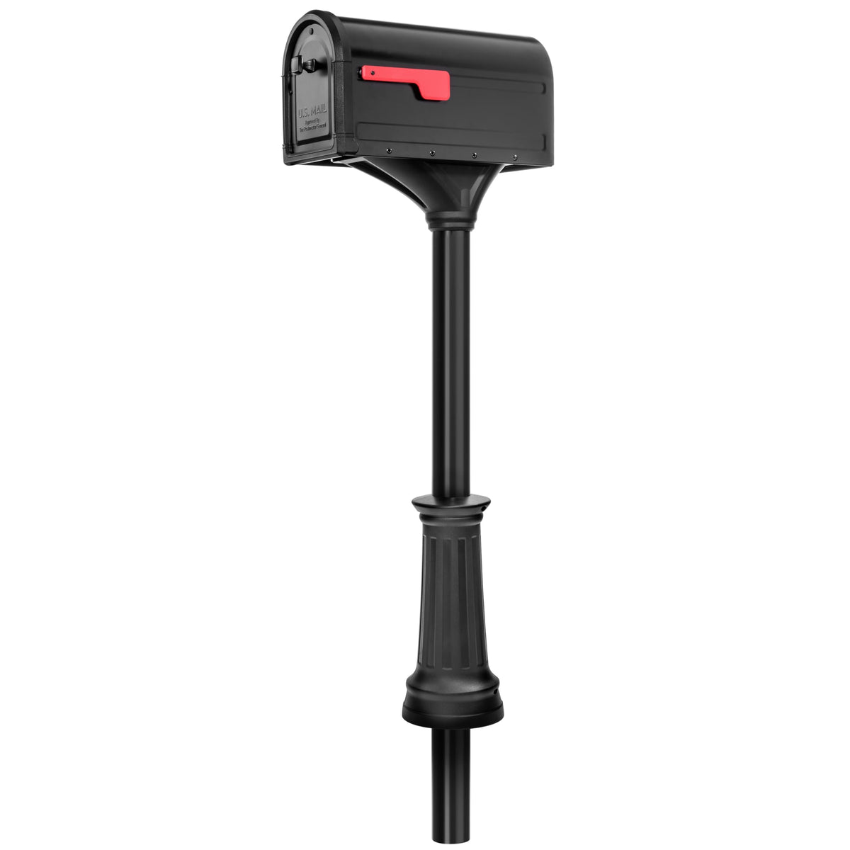 Architectural Mailboxes 7980B-10 Roxbury Mount Mailbox & Premium Steel Post Combo – Medium, Black