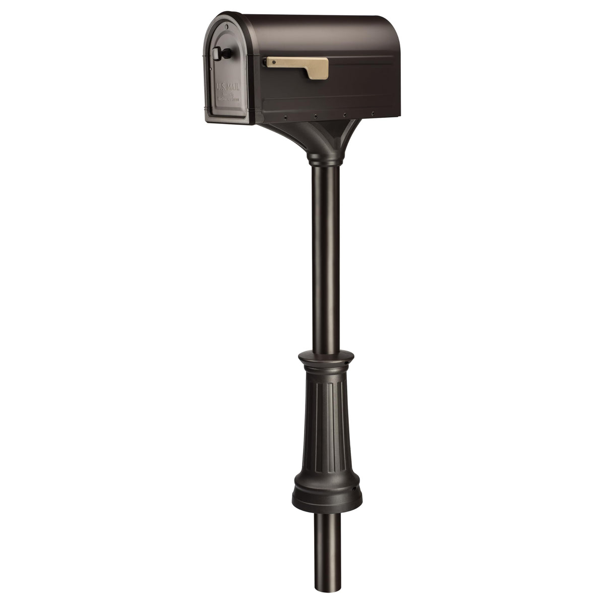 Architectural Mailboxes Roxbury Weather-Resistant Steel Mailbox with Post – Rubbed Bronze | USPS Approved