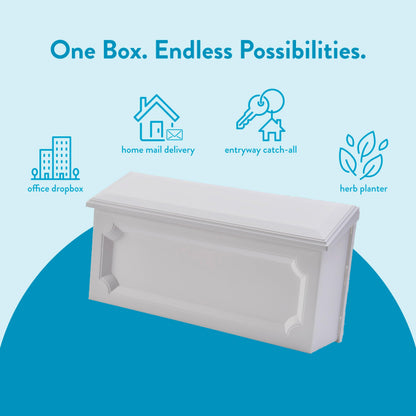 Windsor Wall-Mounted Mailbox — Rust-Proof White Plastic by Architectural Mailboxes
