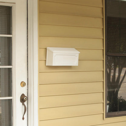 Windsor Wall-Mounted Mailbox — Rust-Proof White Plastic by Architectural Mailboxes
