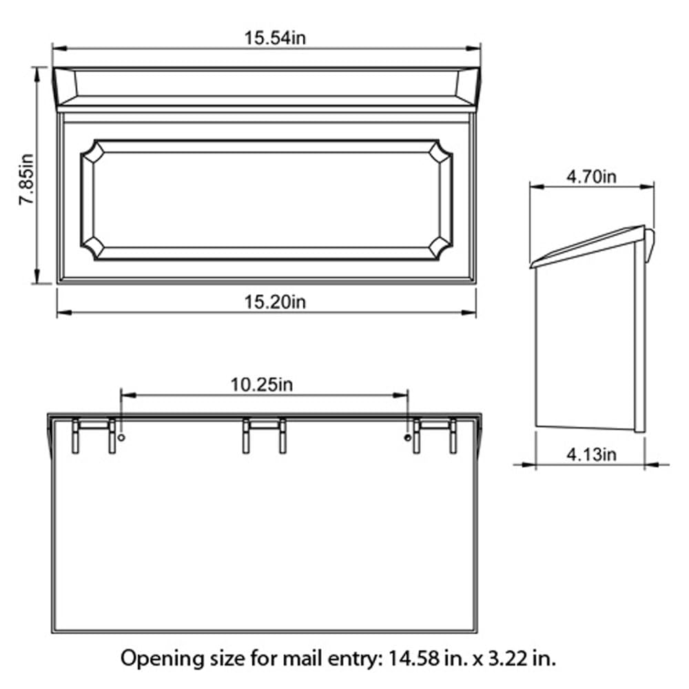 Windsor Wall-Mounted Mailbox — Rust-Proof White Plastic by Architectural Mailboxes