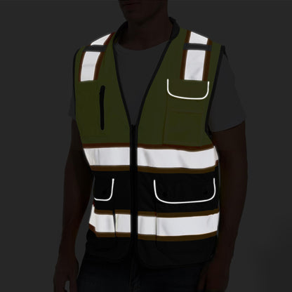 ArcRidge Reflective Safety Vest – High Visibility Unisex Work Vest (Yellow-Black, X-Large)